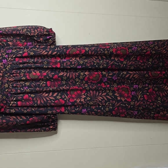 Guess Womens Black Floral Chiffon Long Sleeve Cutout Lace Up Maxi Dress 6 - Picture 5 of 9